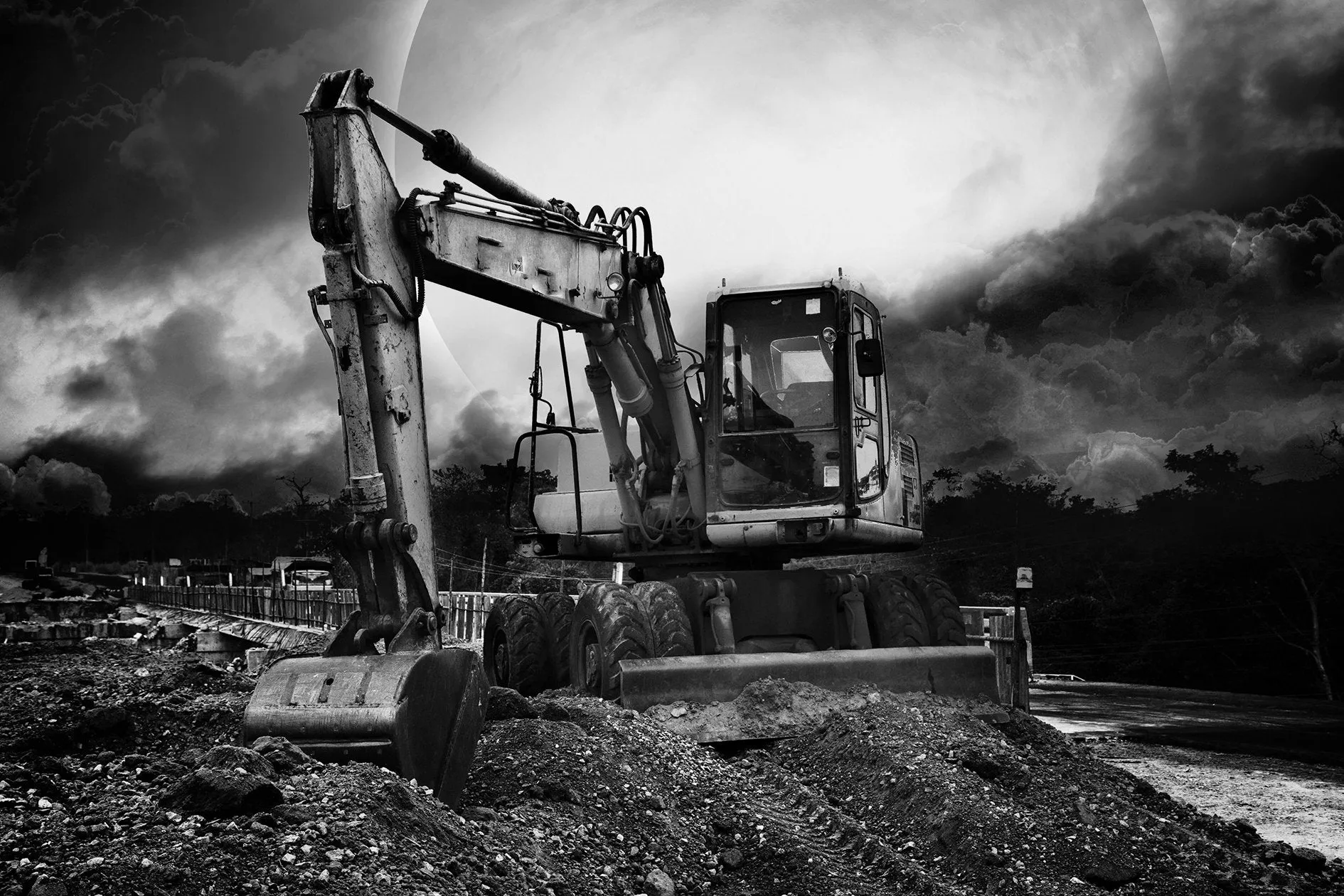 45738 long reach excavator diecast overall